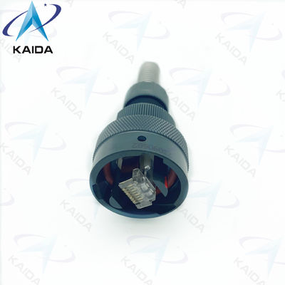 Ποιότητα  RJ45 USB Circular Connectors Spring Backshell Network Port Connector Black Anodized εργοστάσιο