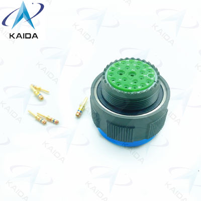 500V Olive Green Cadmium MIL-DTL-38999 Σειρά 3 Crimp Χρυσές επαφές 23 αρσενικές καρφίτσες D38999/26WE99PN.8D σειρά
