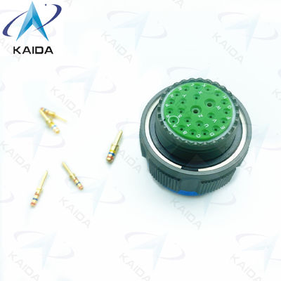 500V Olive Green Cadmium MIL-DTL-38999 Σειρά 3 Crimp Χρυσές επαφές 23 αρσενικές καρφίτσες D38999/26WE99PN.8D σειρά