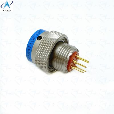 MIL-DTL-38999 Σειράς 2 Θερμοπλαστικός μονωτής Χωρίς ηλεκτρικό νικέλιο Σύντομη ουρά PCB 6 επαφές Χρυσό επιχρισμένο MS27484T10F98PCN