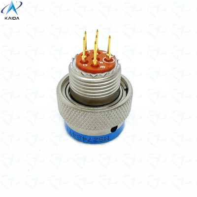 MIL-DTL-38999 Σειράς 2 Θερμοπλαστικός μονωτής Χωρίς ηλεκτρικό νικέλιο Σύντομη ουρά PCB 6 επαφές Χρυσό επιχρισμένο MS27484T10F98PCN