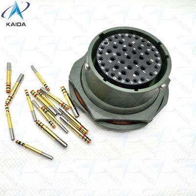Τύπος επικοινωνίας CRIMP MIL-DTL-38999 Σειρά I Για εφαρμογές ονομαστικής τάσης 500V JY27468T25B43SN Ελαιόχρυσο δέκτη καδμίου Jam Nut