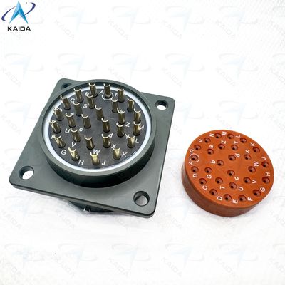 27 Επαφές Olive Green Cadmium Shell Finish MIL-DTL-26482 Σειρά Ι.Σεγκλονιστικό δοχείο τετραγωνικής φλάντζας.MS3112F20-27PN