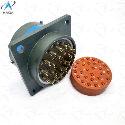 27 Επαφές Olive Green Cadmium Shell Finish MIL-DTL-26482 Σειρά Ι.Σεγκλονιστικό δοχείο τετραγωνικής φλάντζας.MS3112F20-27PN