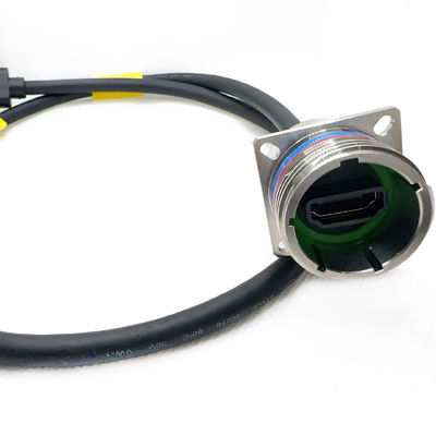 YW3 20E06S-K Συνδετήρας HDMI από ανοξείδωτο χάλυβα παθητικοποιημένο για επαγγελματικές εφαρμογές. Σειρά D38999 με HDMI. Διασύνδεση Πολυμέσων Υψηλής Ευκρίνειας