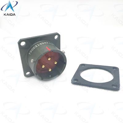 Στρογγυλός ηλεκτρικός σύνδεσμος σειράς Y50EX με περίβλημα συνδέσμου ανοδιωμένο σε χρώμα λαδί. Συγκόλληση και στεγανοποίηση με κόλλα. Y50EX1404ZJ3NL