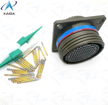 Αξιολόγηση τάσης 500V MIL-DTL-38999 Σειρά Ⅲ Χρυσό φινίρισμα επαφής για απόδοση. Σύνθετο κέλυφος ελαιόχρωμο κάδμιο. D38999/20MJJ35SN 128 θηλυκά πιν