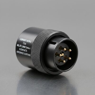 Τρέχουσα βαθμολογία 7.5 A MIL DTL 26482 Series Ⅰ 6 Contacts Circular Connector Κατάλληλος για εφαρμογές αεροδιαστημικής και άμυνας
