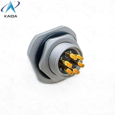 Συνδετήρας κυκλικός MIL DTL 26482 Σειράς 2, 6 επαφών. PT04A-10-6S-072. Γκρι επιμετάλλωση Ψευδαργύρου-Νικελίου. Υποδοχή σύνδεσης καλωδίου