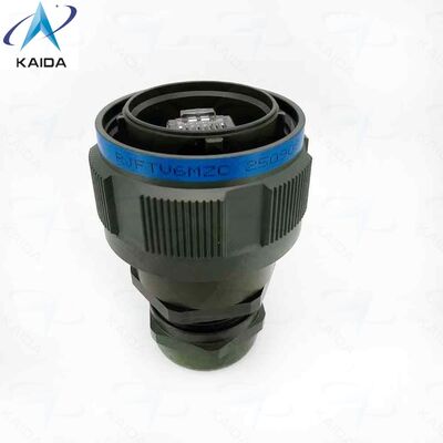 RJFTV6MG Ελαιο πράσινο φινίρισμα καδμίου. Βύσμα με μεταλλικό αδένα. Σύστημα σύζευξης με σπείρωμα Tri Start (τύπου MIL-DTL-38999 σειράς III) με συσκευή κατά της αποσύζευξης - Μέγεθος κελύφους 19