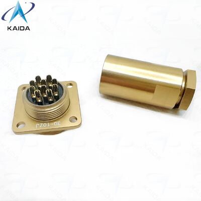PC Series Ρωσικό Πρότυπο Συνδετήρας PC-10ZJ 10 Επαφές Τετράγωνο Φλάντζα Υποδοχή. Κράμα Αλουμινίου, Επιχρωμιωμένο Φινίρισμα. PC-10ZB.