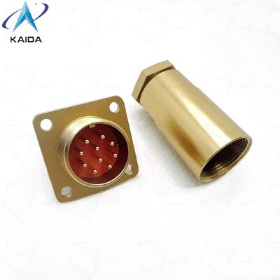 PC Series Ρωσικό Πρότυπο Συνδετήρας PC-10ZJ 10 Επαφές Τετράγωνο Φλάντζα Υποδοχή. Κράμα Αλουμινίου, Επιχρωμιωμένο Φινίρισμα. PC-10ZB.